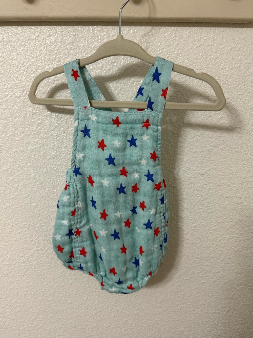 Baby Star Print Light Teal One-Piece Bodysuit